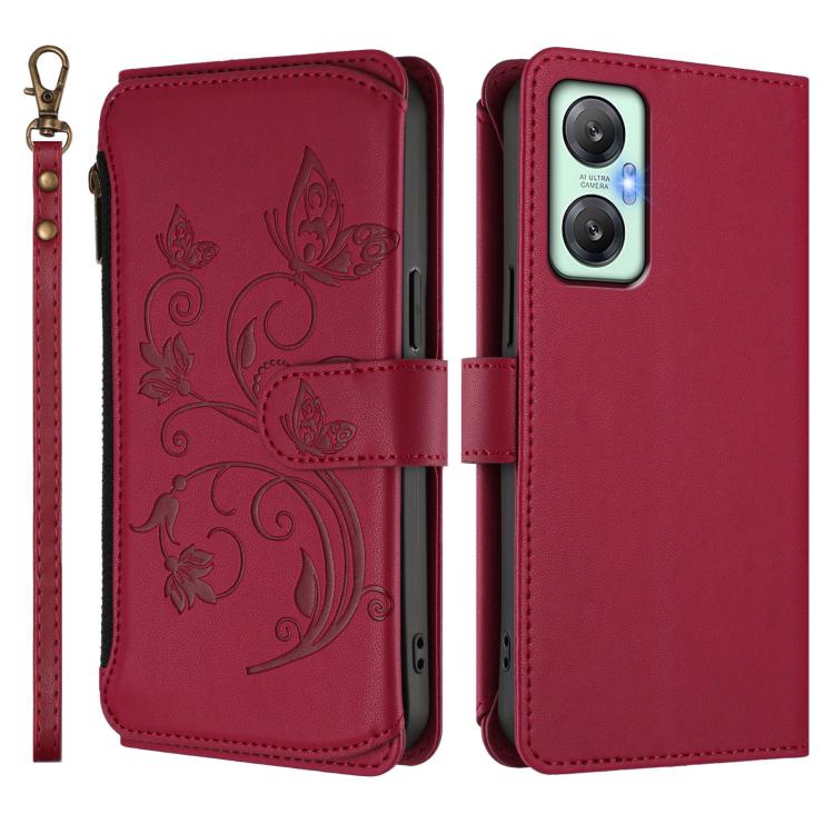 For Infinix Hot 20 5G Butterfly Love Flower Multi-card Zipper Wallet Leather Phone Case