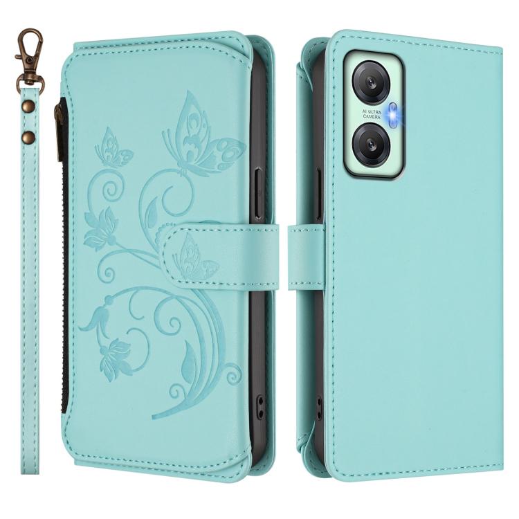 For Infinix Hot 20 5G Butterfly Love Flower Multi-card Zipper Wallet Leather Phone Case