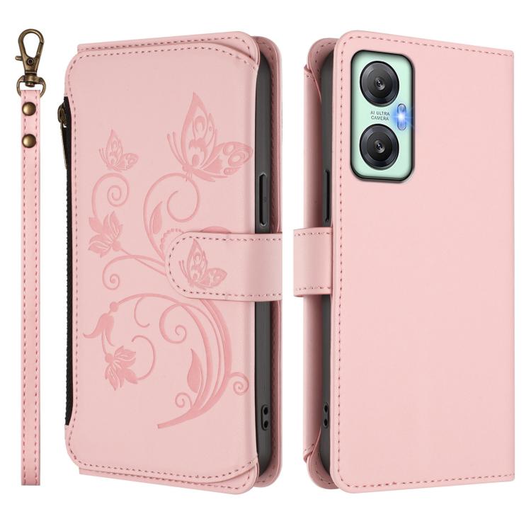 For Infinix Hot 20 5G Butterfly Love Flower Multi-card Zipper Wallet Leather Phone Case