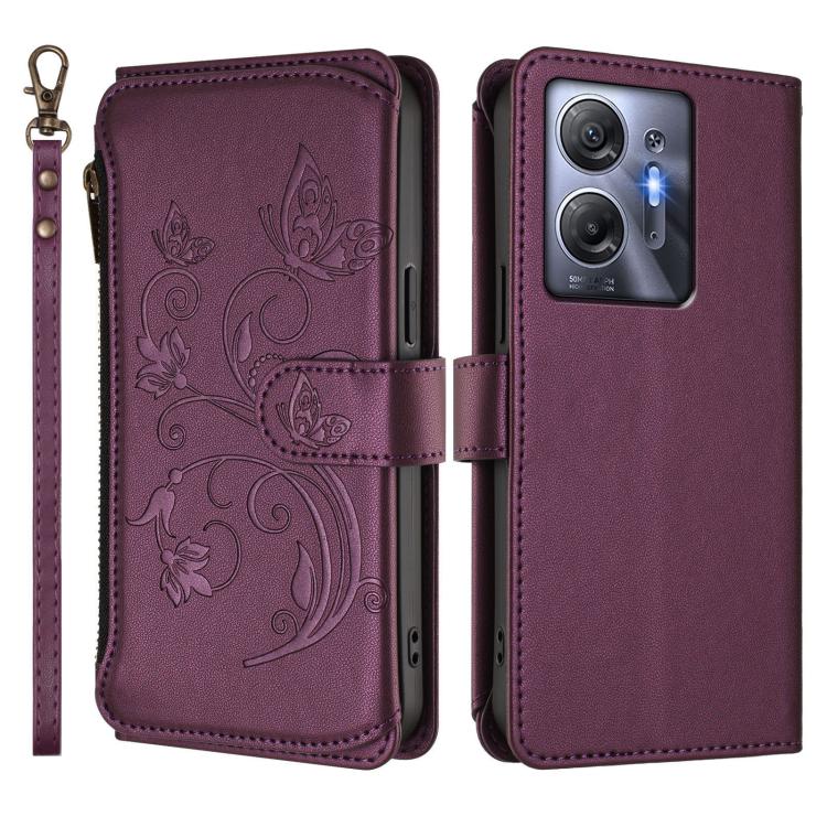 For Infinix Hot 30 5G Butterfly Love Flower Multi-card Zipper Wallet Leather Phone Case