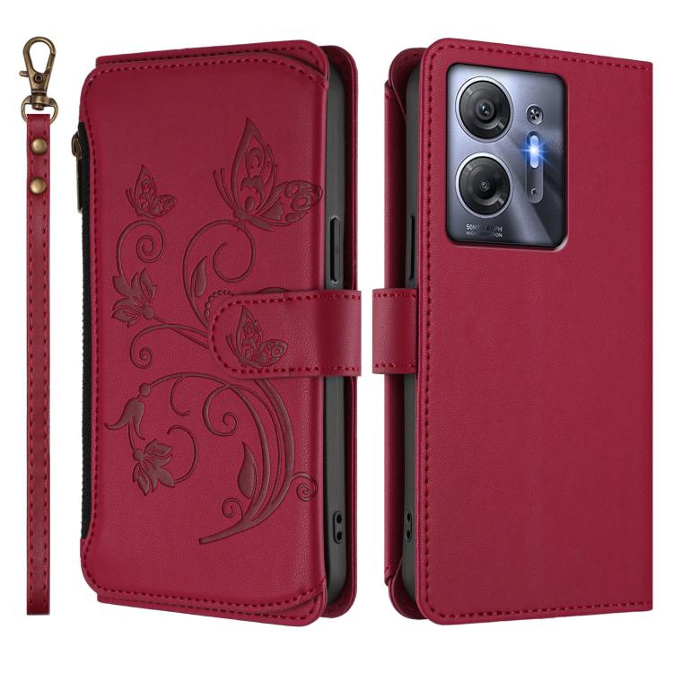 For Infinix Hot 30 5G Butterfly Love Flower Multi-card Zipper Wallet Leather Phone Case