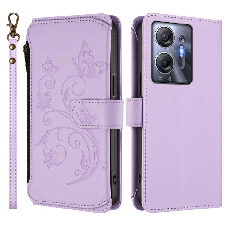For Infinix Hot 30 5G Butterfly Love Flower Multi-card Zipper Wallet Leather Phone Case