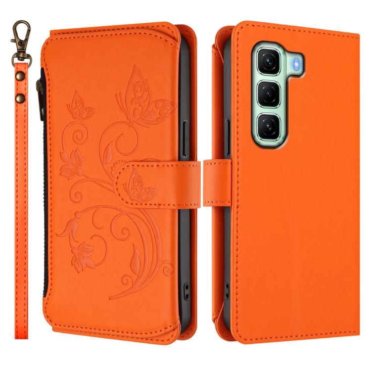 For Infinix Hot 50 4G Butterfly Love Flower Multi-card Zipper Wallet Leather Phone Case