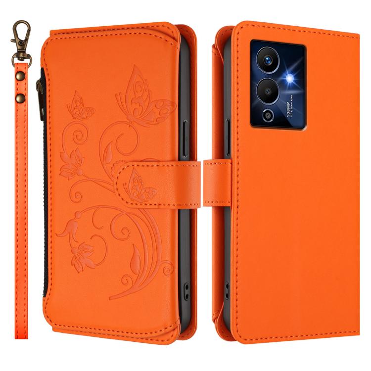 For Infinix Note 12 Pro 5G Butterfly Love Flower Multi-card Zipper Wallet Leather Phone Case