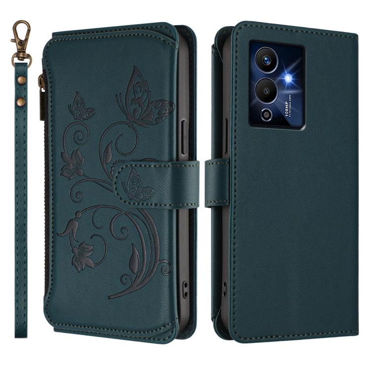 For Infinix Note 12 Pro 5G Butterfly Love Flower Multi-card Zipper Wallet Leather Phone Case