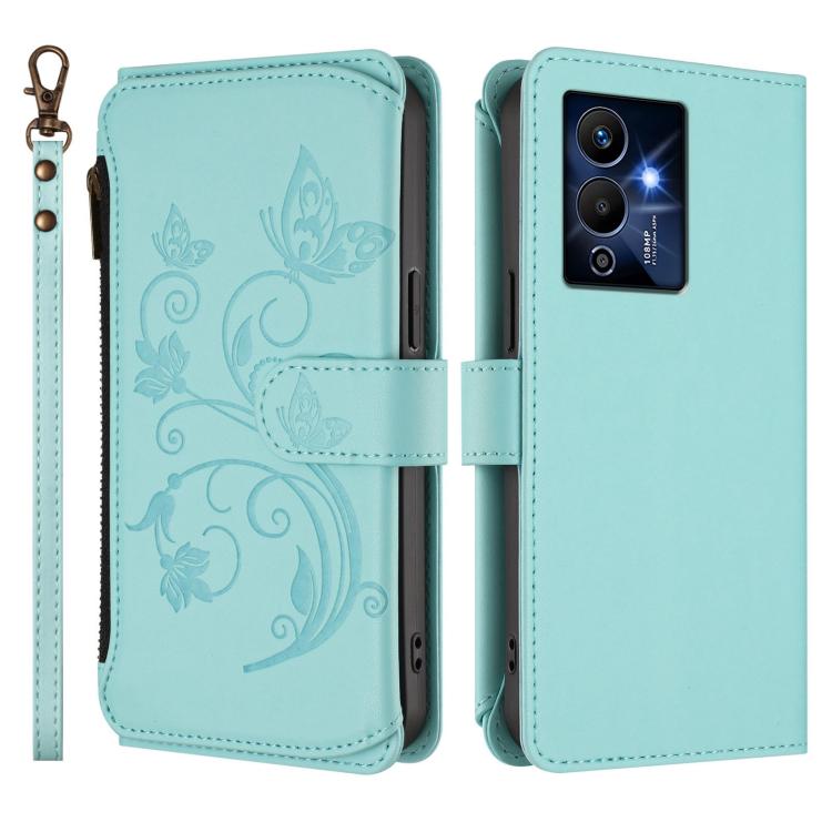 For Infinix Note 12 Pro 5G Butterfly Love Flower Multi-card Zipper Wallet Leather Phone Case
