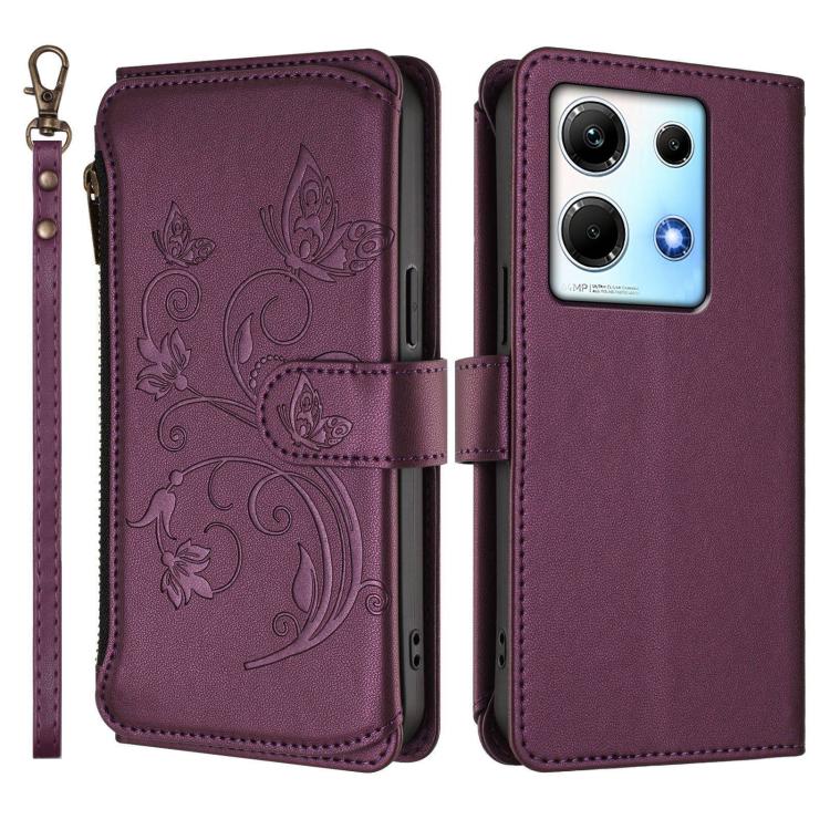 For Infinix Note 30 4G / 5G Butterfly Love Flower Multi-card Zipper Wallet Leather Phone Case