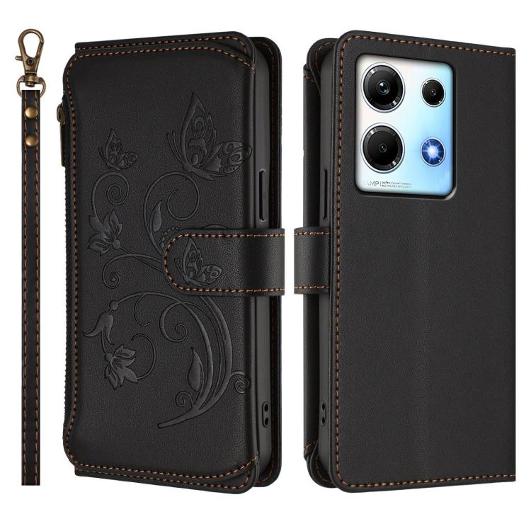 For Infinix Note 30 4G / 5G Butterfly Love Flower Multi-card Zipper Wallet Leather Phone Case