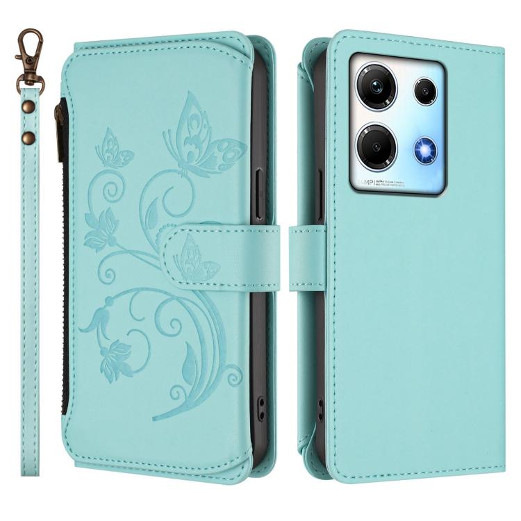 For Infinix Note 30 4G / 5G Butterfly Love Flower Multi-card Zipper Wallet Leather Phone Case