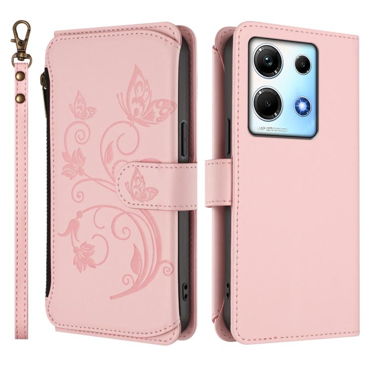 For Infinix Note 30 4G / 5G Butterfly Love Flower Multi-card Zipper Wallet Leather Phone Case
