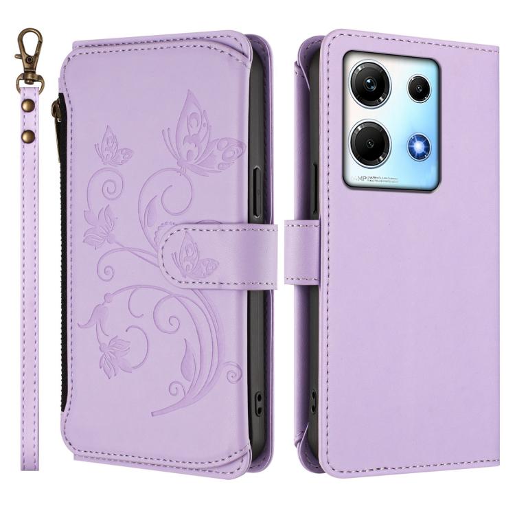 For Infinix Note 30 4G / 5G Butterfly Love Flower Multi-card Zipper Wallet Leather Phone Case