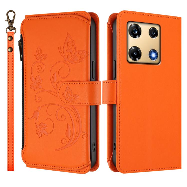 For Infinix Note 30 Pro 4G Butterfly Love Flower Multi-card Zipper Wallet Leather Phone Case