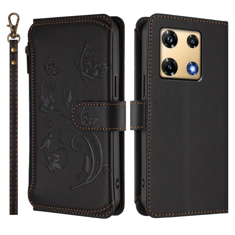 For Infinix Note 30 Pro 4G Butterfly Love Flower Multi-card Zipper Wallet Leather Phone Case