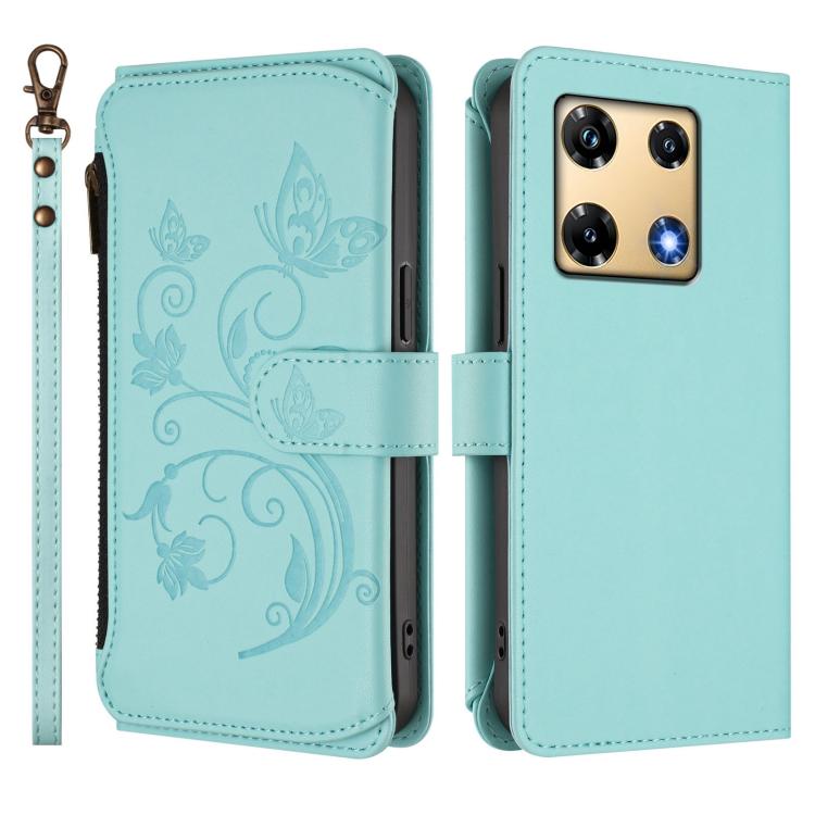 For Infinix Note 30 Pro 4G Butterfly Love Flower Multi-card Zipper Wallet Leather Phone Case