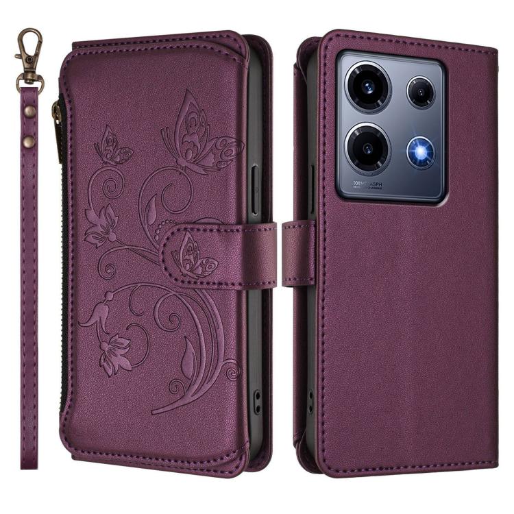 For Infinix Note 30 VIP Butterfly Love Flower Multi-card Zipper Wallet Leather Phone Case
