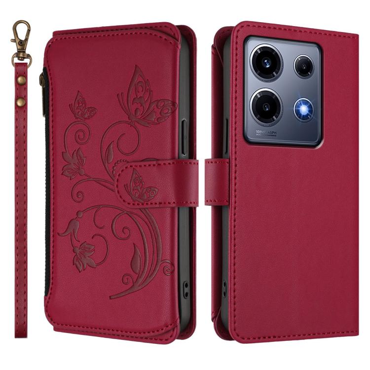 For Infinix Note 30 VIP Butterfly Love Flower Multi-card Zipper Wallet Leather Phone Case