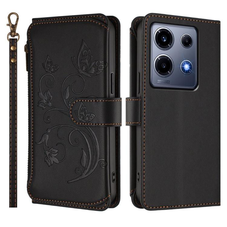 For Infinix Note 30 VIP Butterfly Love Flower Multi-card Zipper Wallet Leather Phone Case