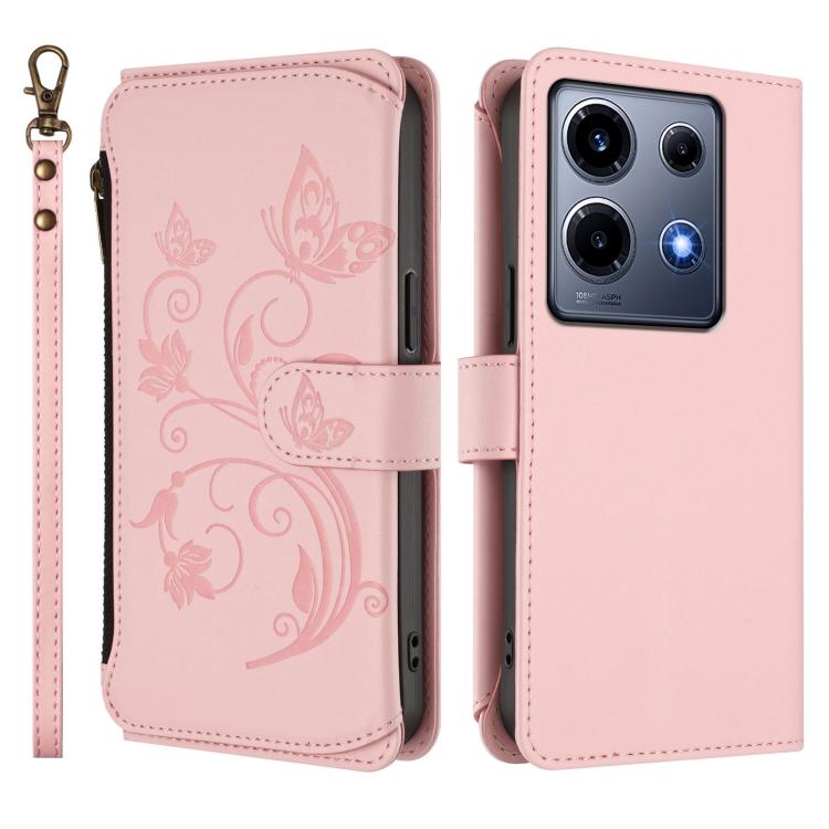 For Infinix Note 30 VIP Butterfly Love Flower Multi-card Zipper Wallet Leather Phone Case
