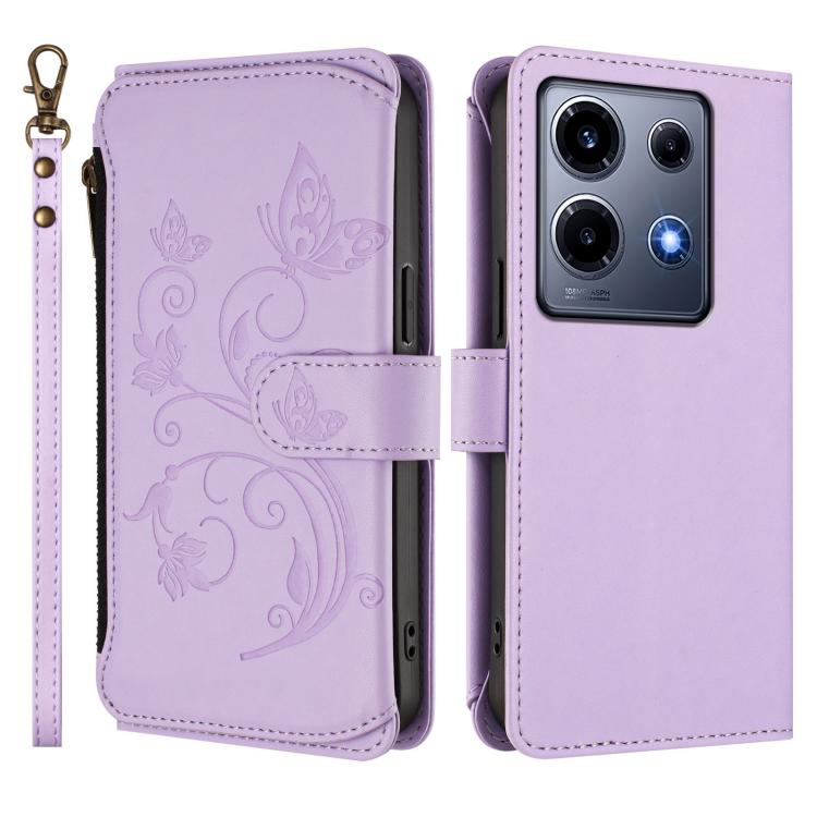 For Infinix Note 30 VIP Butterfly Love Flower Multi-card Zipper Wallet Leather Phone Case