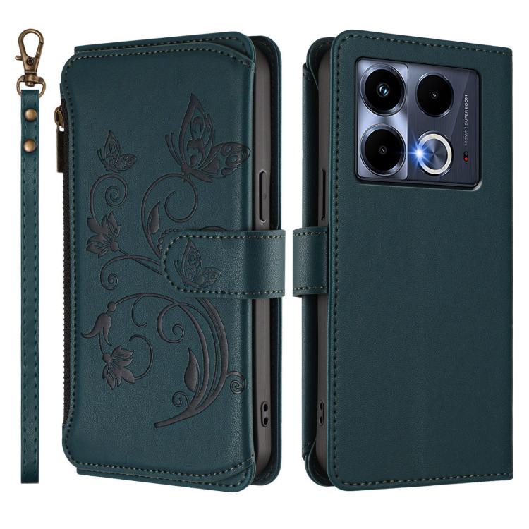 For Infinix Note 40 4G Butterfly Love Flower Multi-card Zipper Wallet Leather Phone Case