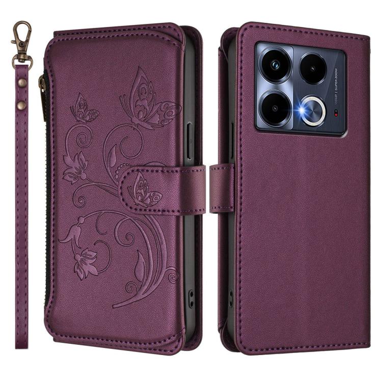For Infinix Note 40 5G Butterfly Love Flower Multi-card Zipper Wallet Leather Phone Case