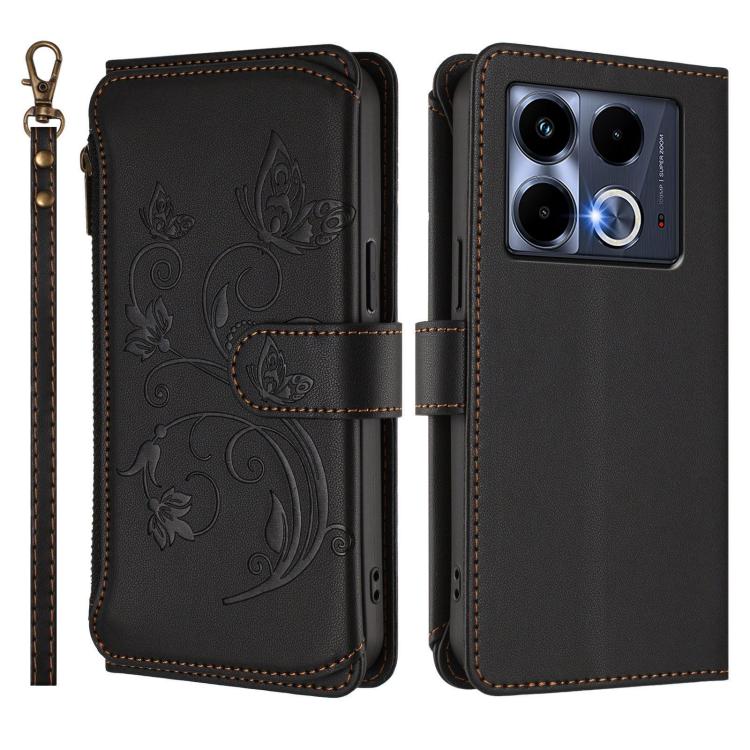 For Infinix Note 40 5G Butterfly Love Flower Multi-card Zipper Wallet Leather Phone Case