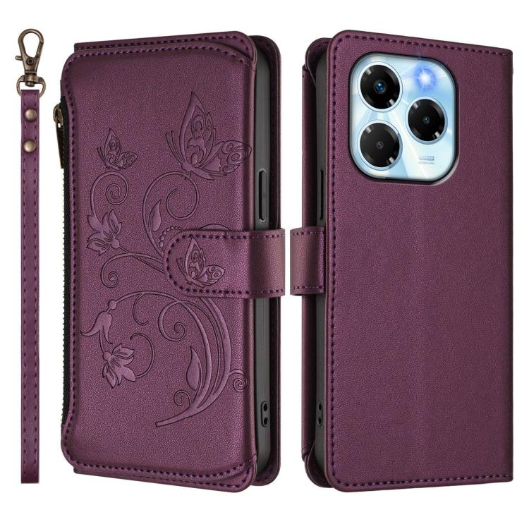 For Infinix Note 40X 5G Butterfly Love Flower Multi-card Zipper Wallet Leather Phone Case