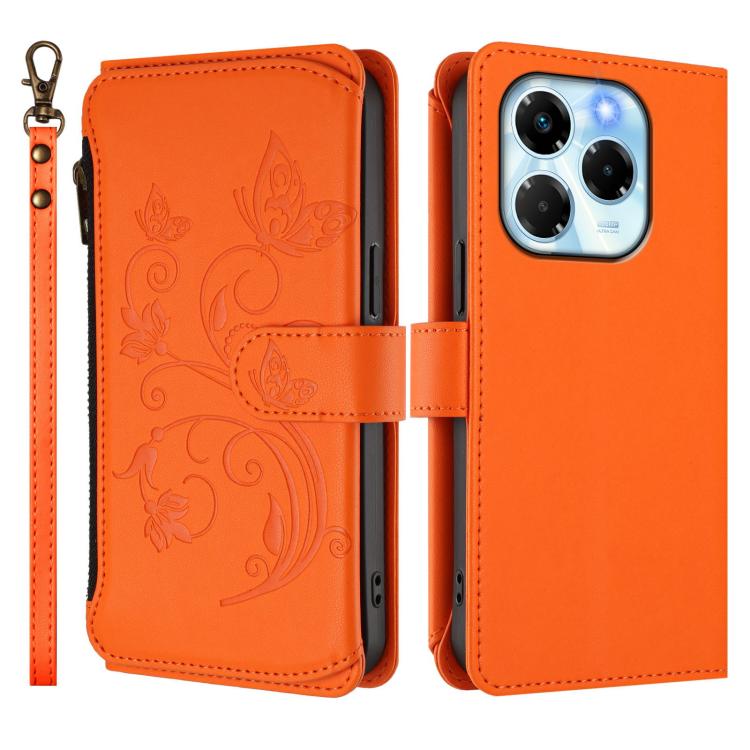 For Infinix Note 40X 5G Butterfly Love Flower Multi-card Zipper Wallet Leather Phone Case