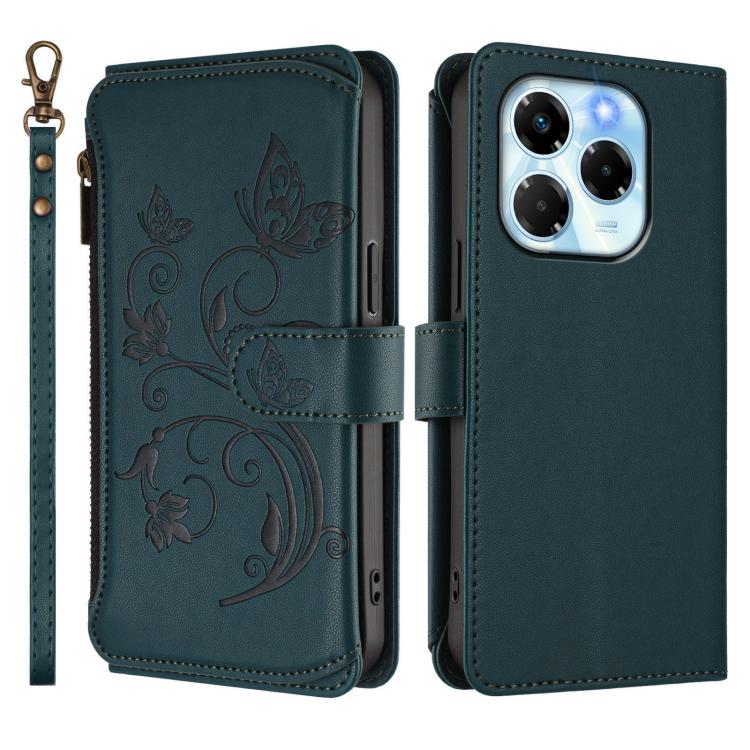 For Infinix Note 40X 5G Butterfly Love Flower Multi-card Zipper Wallet Leather Phone Case