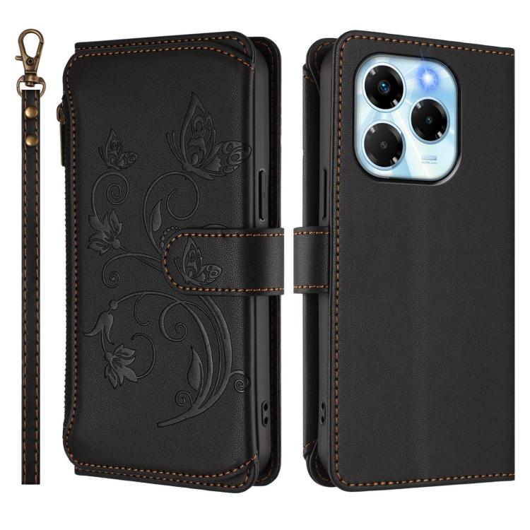 For Infinix Note 40X 5G Butterfly Love Flower Multi-card Zipper Wallet Leather Phone Case