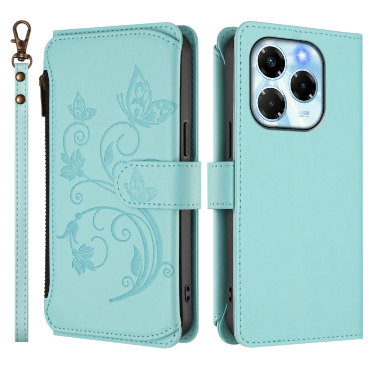 For Infinix Note 40X 5G Butterfly Love Flower Multi-card Zipper Wallet Leather Phone Case