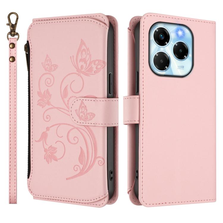 For Infinix Note 40X 5G Butterfly Love Flower Multi-card Zipper Wallet Leather Phone Case