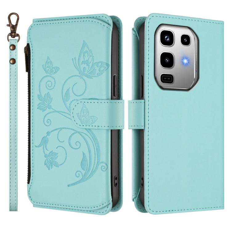 For Infinix Note 50 4G / 50 Pro 4G Butterfly Love Flower Multi-card Zipper Wallet Leather Phone Case