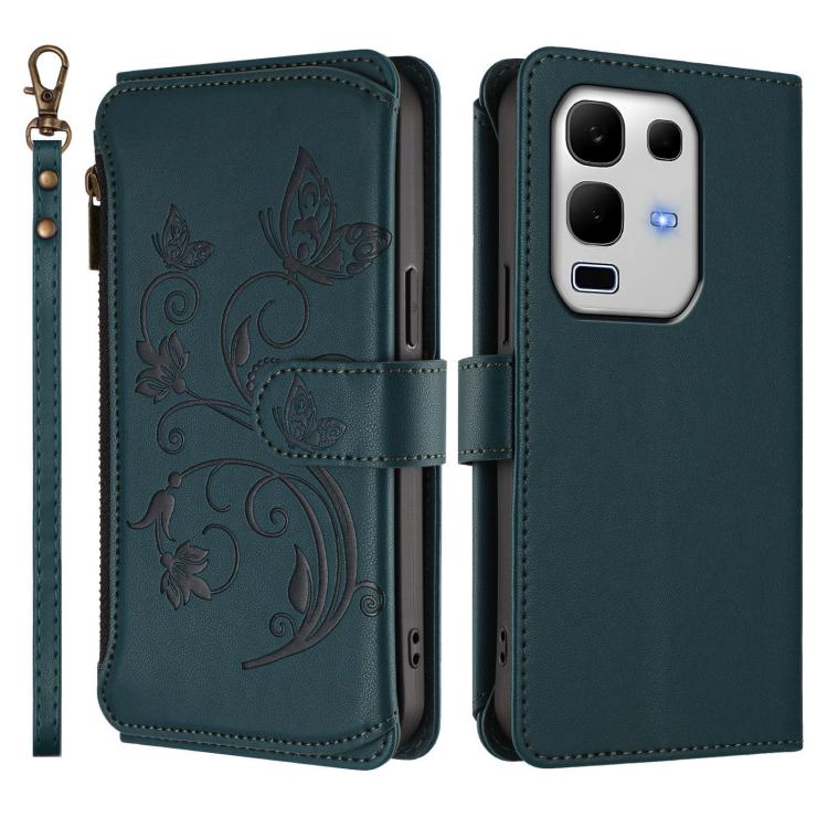 For Infinix Note 50s Butterfly Love Flower Multi-card Zipper Wallet Leather Phone Case