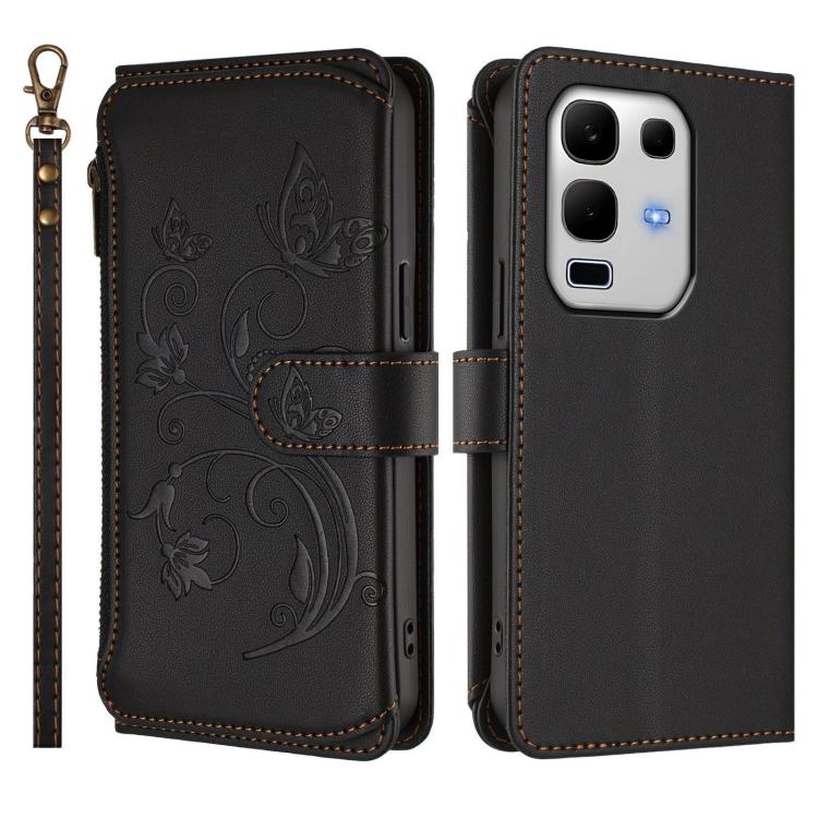 For Infinix Note 50s Butterfly Love Flower Multi-card Zipper Wallet Leather Phone Case