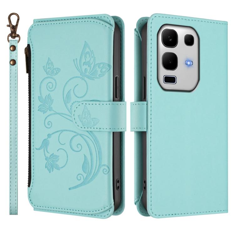 For Infinix Note 50s Butterfly Love Flower Multi-card Zipper Wallet Leather Phone Case