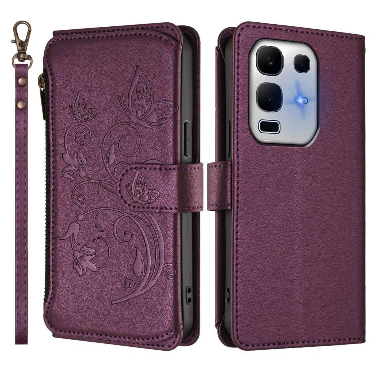 For Infinix Note 50X 5G Butterfly Love Flower Multi-card Zipper Wallet Leather Phone Case
