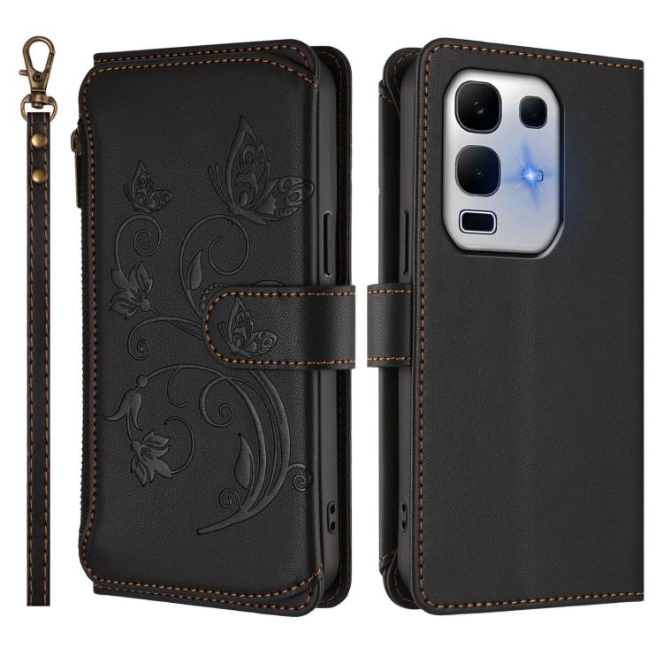 For Infinix Note 50X 5G Butterfly Love Flower Multi-card Zipper Wallet Leather Phone Case