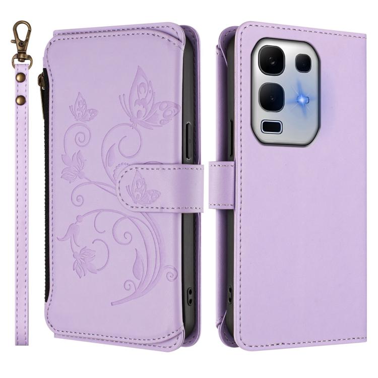 For Infinix Note 50X 5G Butterfly Love Flower Multi-card Zipper Wallet Leather Phone Case