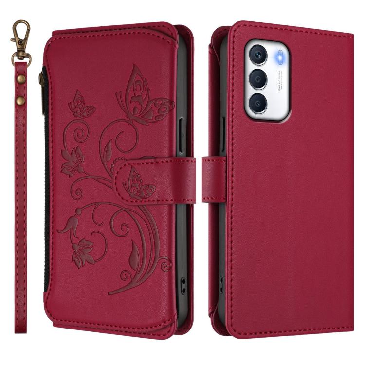 For Infinix Zero 5G 2023 Butterfly Love Flower Multi-card Zipper Wallet Leather Phone Case