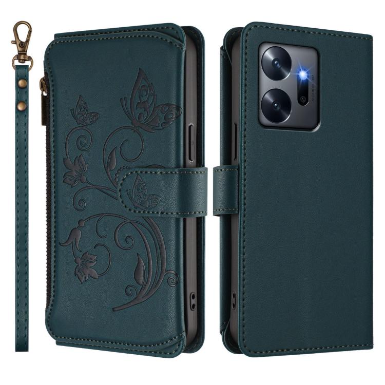 For Infinix Zero 20 Butterfly Love Flower Multi-card Zipper Wallet Leather Phone Case