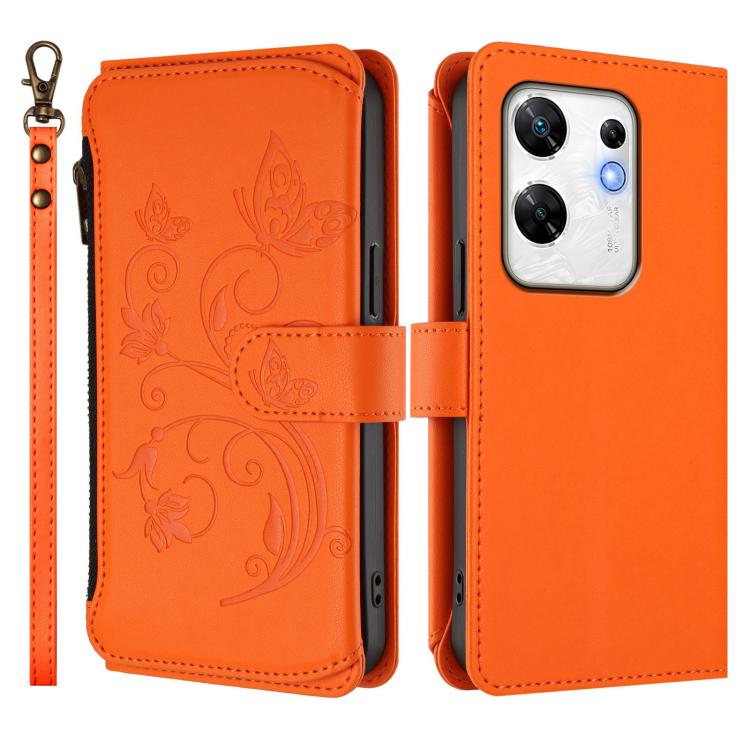 For Infinix Zero 30 4G Butterfly Love Flower Multi-card Zipper Wallet Leather Phone Case