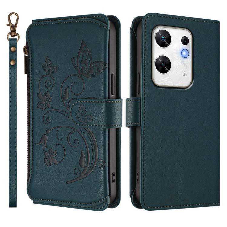 For Infinix Zero 30 4G Butterfly Love Flower Multi-card Zipper Wallet Leather Phone Case