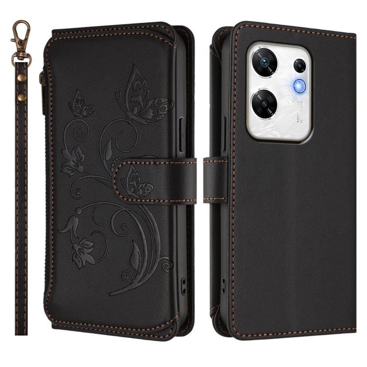 For Infinix Zero 30 4G Butterfly Love Flower Multi-card Zipper Wallet Leather Phone Case