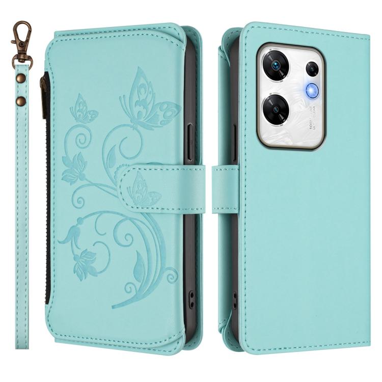 For Infinix Zero 30 4G Butterfly Love Flower Multi-card Zipper Wallet Leather Phone Case