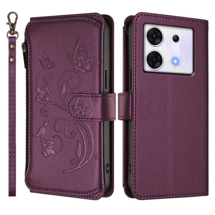 For Infinix Zero 30 5G Butterfly Love Flower Multi-card Zipper Wallet Leather Phone Case