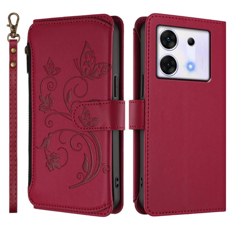 For Infinix Zero 30 5G Butterfly Love Flower Multi-card Zipper Wallet Leather Phone Case