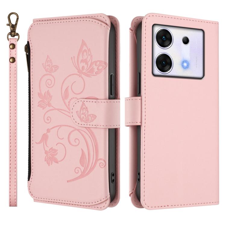 For Infinix Zero 30 5G Butterfly Love Flower Multi-card Zipper Wallet Leather Phone Case