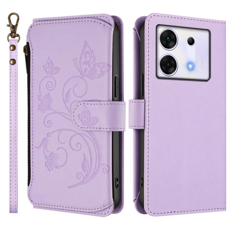 For Infinix Zero 30 5G Butterfly Love Flower Multi-card Zipper Wallet Leather Phone Case