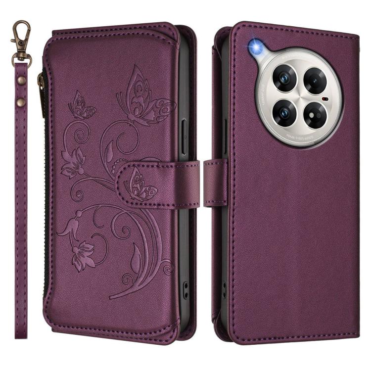 For Infinix Zero 40 4G Butterfly Love Flower Multi-card Zipper Wallet Leather Phone Case